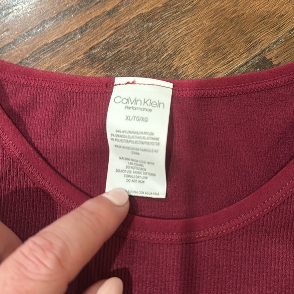 Calvin Klein Performance NWT maroon ribbed Racerback, XL - Picture 5 of 9
